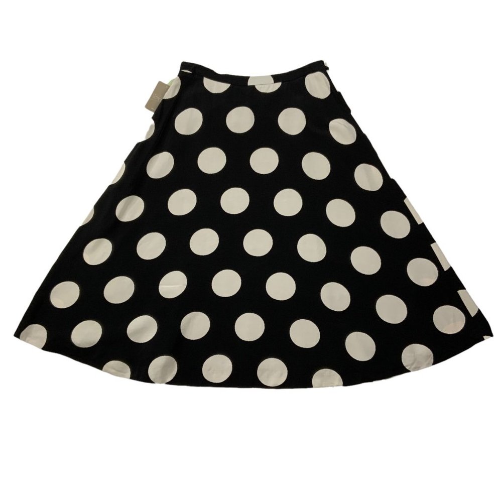 Anthropologie Black & White Polka Dot Midi Skirt - Picture 10 of 11